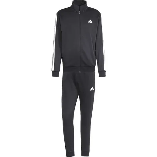 adidas SPORTSWEAR BASIC 3-STRIPES FLEECE Pánská tepláková souprava, černá, velikost XXL