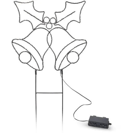 Solight LED venkovní dekorace zvonečky, 100x LED, časovač, 55cm, 3x AA