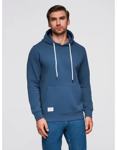 Pánská mikina BASIC s kapucí a klokaní kapsou – tmavě modrá V4 B1674