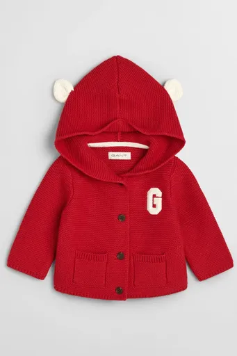 KARDIGAN GANT KNITTED CARDIGAN RUBY RED