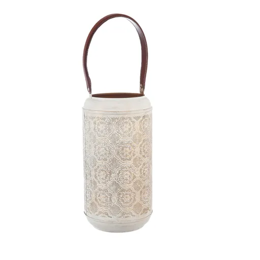 InDecor Kovový svícen Mandala béžová, 23 x 23 x 42 cm, L