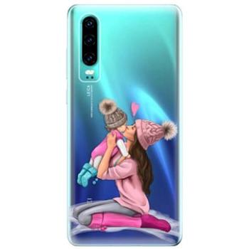 iSaprio Kissing Mom - Brunette and Girl pro Huawei P30 (kmbrugirl-TPU-HonP30)