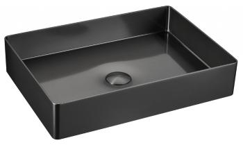 SAPHO - AURUM nerezové umývadlo 50x35cm, vrátane výpuste, gun metal AU103