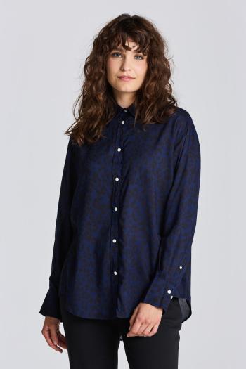 KOŠILE GANT D2. RELAXED LEOPARD MODAL SHIRT CLASSIC BLUE