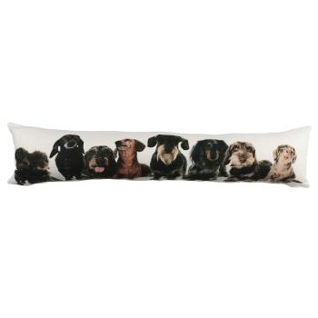 Bílý bavlněný dlouhý polštář s jezevčíky Dachshunds - 90*20*10cm GKTKTS