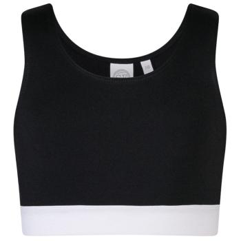 SF (Skinnifit) Dívčí crop top na ramínka - Černá / bílá | 11-12 let