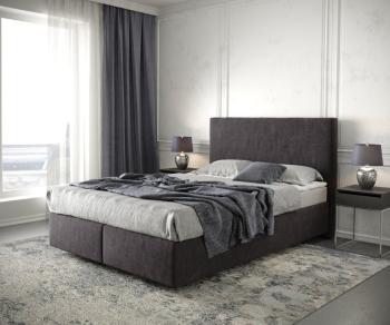 Boxspring postel Dream-Well 140x200 cm mikrovlákno černá