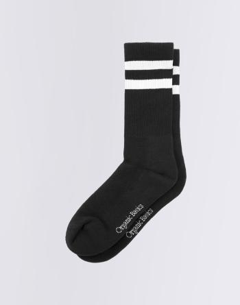 Organic Basics Core Stripe Crew Socks 2-pack Black / White 35-38