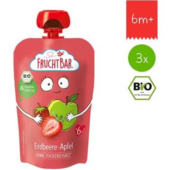 FruchtBar BIO ovocná kapsička s jablkem a jahodou 3× 100 g (08594205750614)