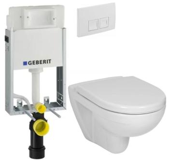 GEBERIT KOMBIFIXBasic vč. bílého  tlačítka DELTA 50 + WC JIKA LYRA PLUS + SEDÁTKO DURAPLAST 110.100.00.1 50BI LY6