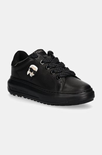 Kožené sneakers boty Karl Lagerfeld KAPRI černá barva, KL67530