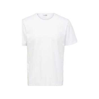 Selected  Noos Pan Linen T-Shirt - Bright White  Tričká a polokošele Biela