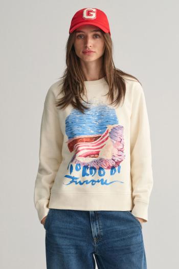 MIKINA GANT REL SCENERY PRINT C-NECK SWEAT CREAM