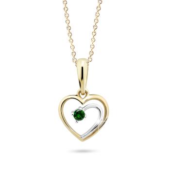 Cutie Diamonds Něžný bicolor přívěsek ze žlutého zlata se smaragdem DZ6300-1602-40-SM-X-R1
