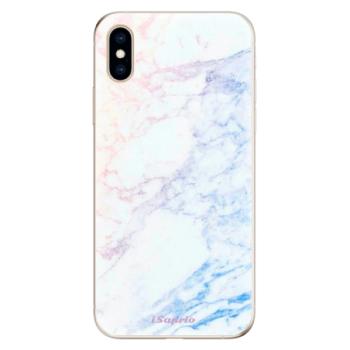 Odolné silikonové pouzdro iSaprio - Raibow Marble 10 - iPhone XS