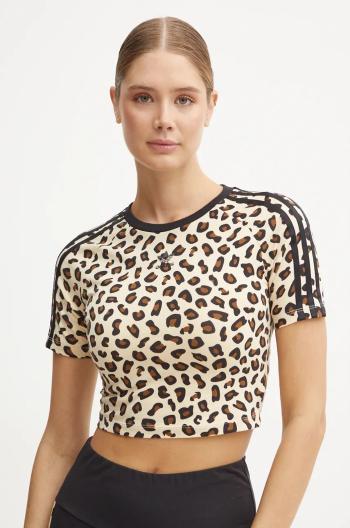 Tričko adidas Originals Leopard béžová barva, IW8484