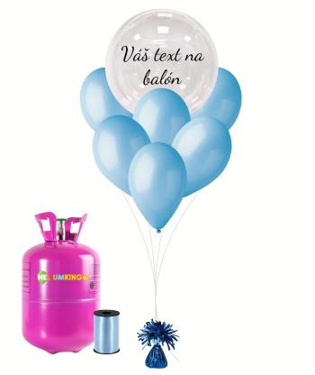 Personal Personalizovaný helium párty set modrý - Průsvitný balón 16 ks