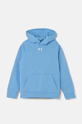 Dětská mikina Under Armour UA Rival Fleece modrá barva, s kapucí, s aplikací