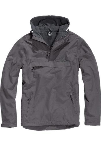 Brandit Fleece Pull Over Windbreaker charcoal - L