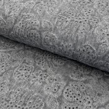 Bavlnená látka VOILE EMBROIDERY Vintage dark grey