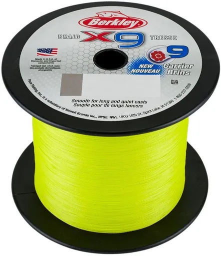 Berkley splétaná šňůra x9 fluro green-průměr 0,30 mm / nosnost 31,5 kg