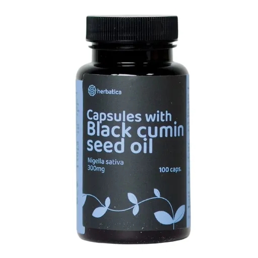 Olej ze semen černého kmínu (Nigella sativa) v kapslích /300 mg - 100 kapslí - Herbatica