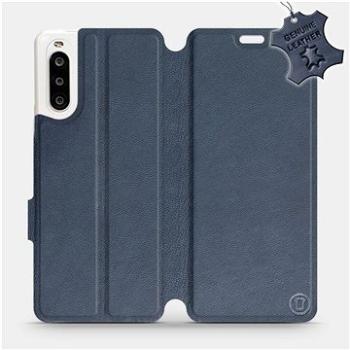 Flip pouzdro na mobil Sony Xperia 10 II - Modré - kožené -   Blue Leather (5903516241224)