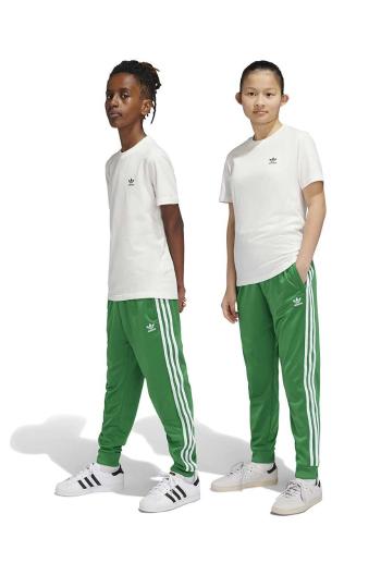 Dětské tepláky adidas Originals SST TRACK PANTS zelená barva, vzorované, IY7461