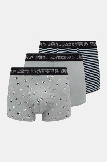 Boxerky Karl Lagerfeld 3-pack pánské, šedá barva, A1M47042