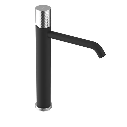SAPHO ULTRATAP stojánková umyvadlová baterie vysoká, prodloužená hubice, černá mat/chrom UT007TBC