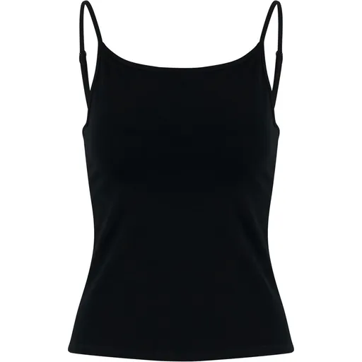 Build Your Brand Dámské tílko na špagetová ramínka - Černá | 2XL