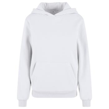 Build Your Brand Hebká dámská mikina přes hlavu Fluffy - Bílá | 5XL