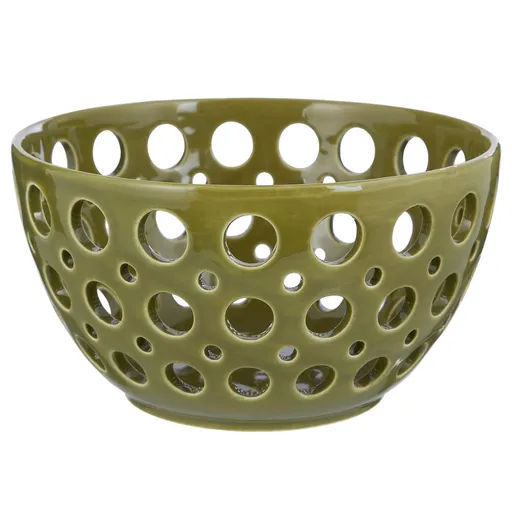 REVIEW Dekorační mísa s otvory 20 cm - zelená