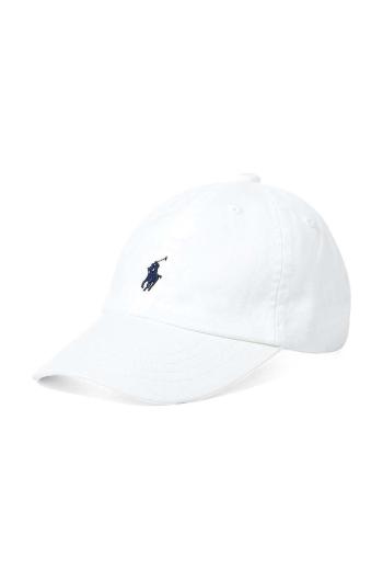 Bavlněná čepice Polo Ralph Lauren bílá barva, s aplikací