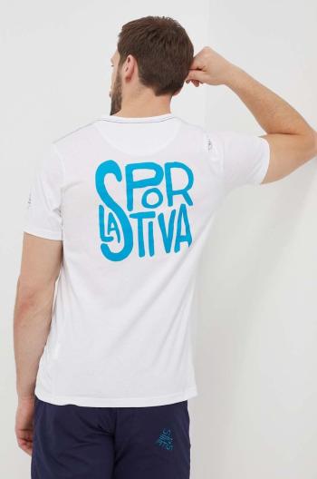 Tričko LA Sportiva Back Logo bílá barva, s potiskem, F04000000