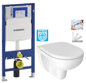 GEBERIT Duofix bez tlačítka + WC JIKA LYRA PLUS RIMLESS + SEDÁTKO DURAPLAST SLOWCLOSE 111.300.00.5 LY2