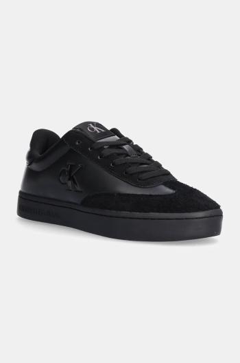 Kožené sneakers boty Calvin Klein Jeans CLASSIC CUPSOLE LOW MG MIX černá barva, YW0YW01611