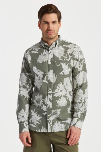 KOŠILE GANT REG COTTON LINEN SUNFLOWER SHIRT GREEN ASH