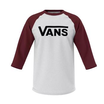 Pánské Tričko VANS CLASSIC RAGLAN WHITE-BLACK-SYRAH - 2XL