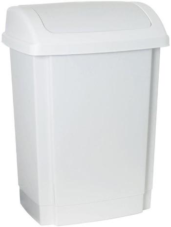 Szemetes Plast Team Billenő fedeles szemetes, 10 l, téglalap alakú, PH fehér