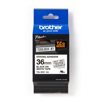 Brother TZ-S261 / TZe-S261 Pro Tape, 36mm x 8m, černý tisk/bílý podklad, originální páska