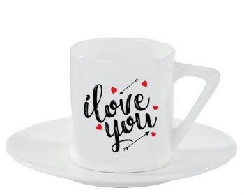 Espresso hrnek s podšálkem 100ml I love you