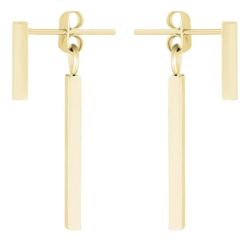 Troli Pozlacené ocelové náušnice Hranolky