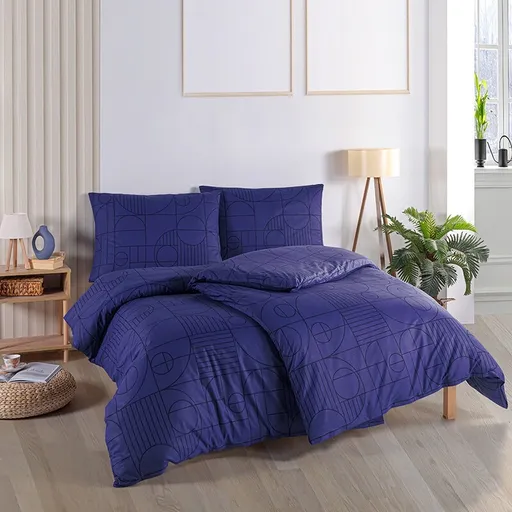 BedTex Bavlněné povlečení Geo Future Dusk modrá, 140 x 220 cm, 70 x 90 cm, 140 x 220 cm, 70 x 90 cm