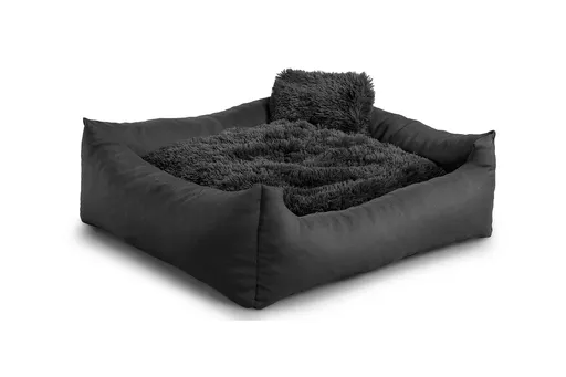 Vsepropejska Tedy pelech pro psa s kožíškem Barva: Černá, Rozměr (cm): 65 x 55