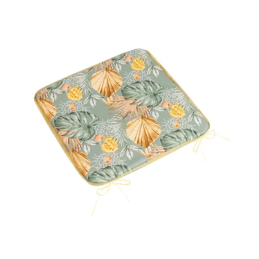 Bellatex Sedák Adéla hladký Monstera, růže žlutá, 40 x 40 cm