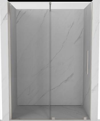 MEXEN/S - Velár posuvné sprchové dvere 140 cm, transparent, nikel kartáčovaný 871-140-000-01-97