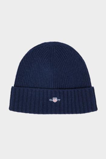 ČEPICE GANT UNISEX. SHIELD WOOL BEANIE MARINE