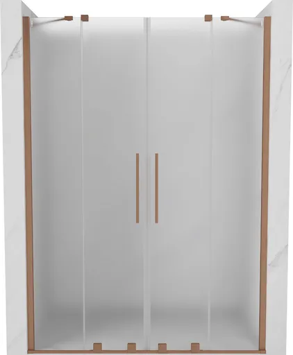 MEXEN/S Velar Duo posuvné sprchové dveře 140, dekor, měď kartáčovaná 871-140-000-32-65