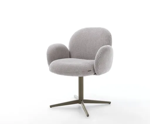 Jídelní židle Nube-Flex s područkami manšestr stříbrnošedá